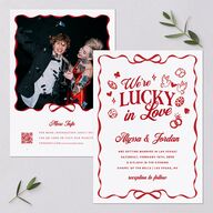 Hand Drawn Las Vegas Hearts Wedding Invitations Ruby Signature Blank No Standard