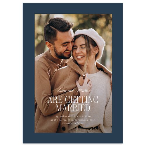 Classically Editorial Wedding Invitations Ink Blue Signature Blank Standard No