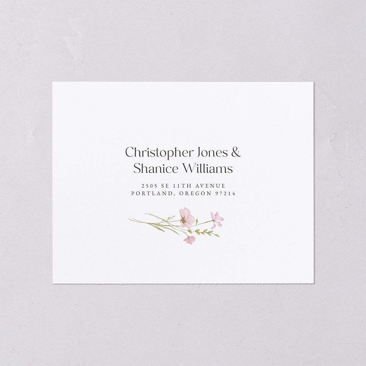 Wildflower Photo All-in-One Wedding Invitations Peony Signature Light Both Recipient and Return Addresses No
