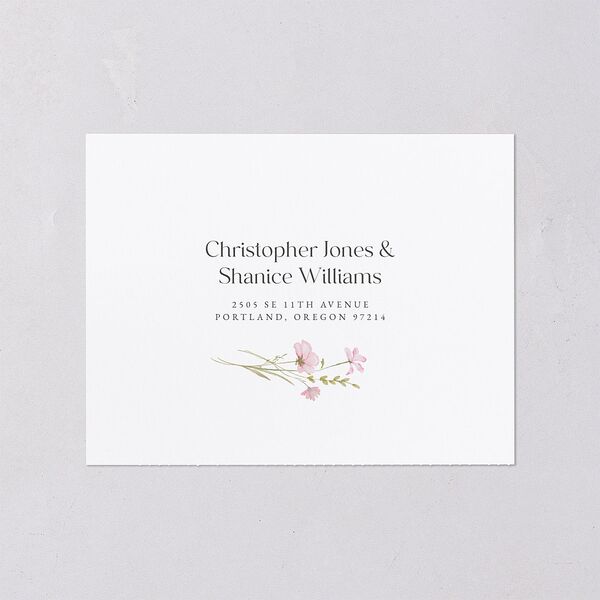 Wildflower Photo All-in-One Wedding Invitations Peony Signature Light Both Recipient and Return Addresses No
