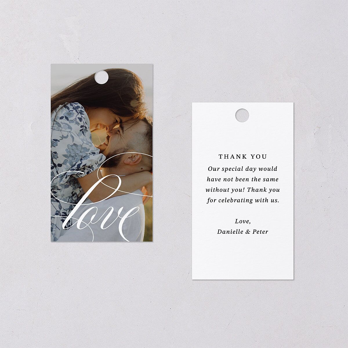 Photo Vow Favor Gift Tags Pure White Signature