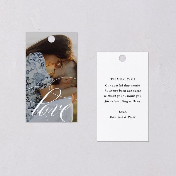 Photo Vow Favor Gift Tags Pure White Signature