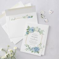 Elegant Hydrangea Wedding Invitations Dusty Blue Signature Blank No Standard