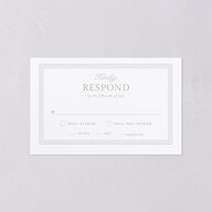Floral Lace All-in-One Wedding Invitations Dusty Blue Signature Light Both Recipient and Return Addresses No