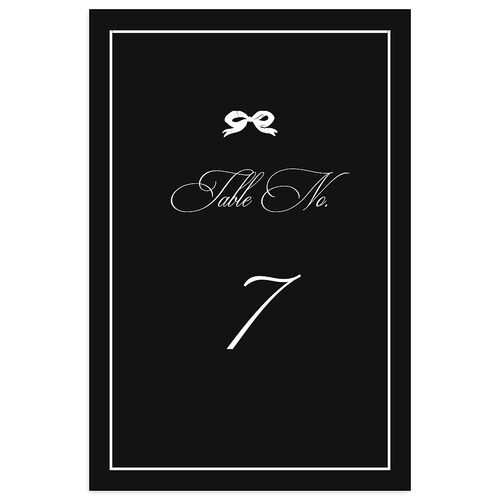 Classic Champagne with Bows Table Numbers Midnight Signature