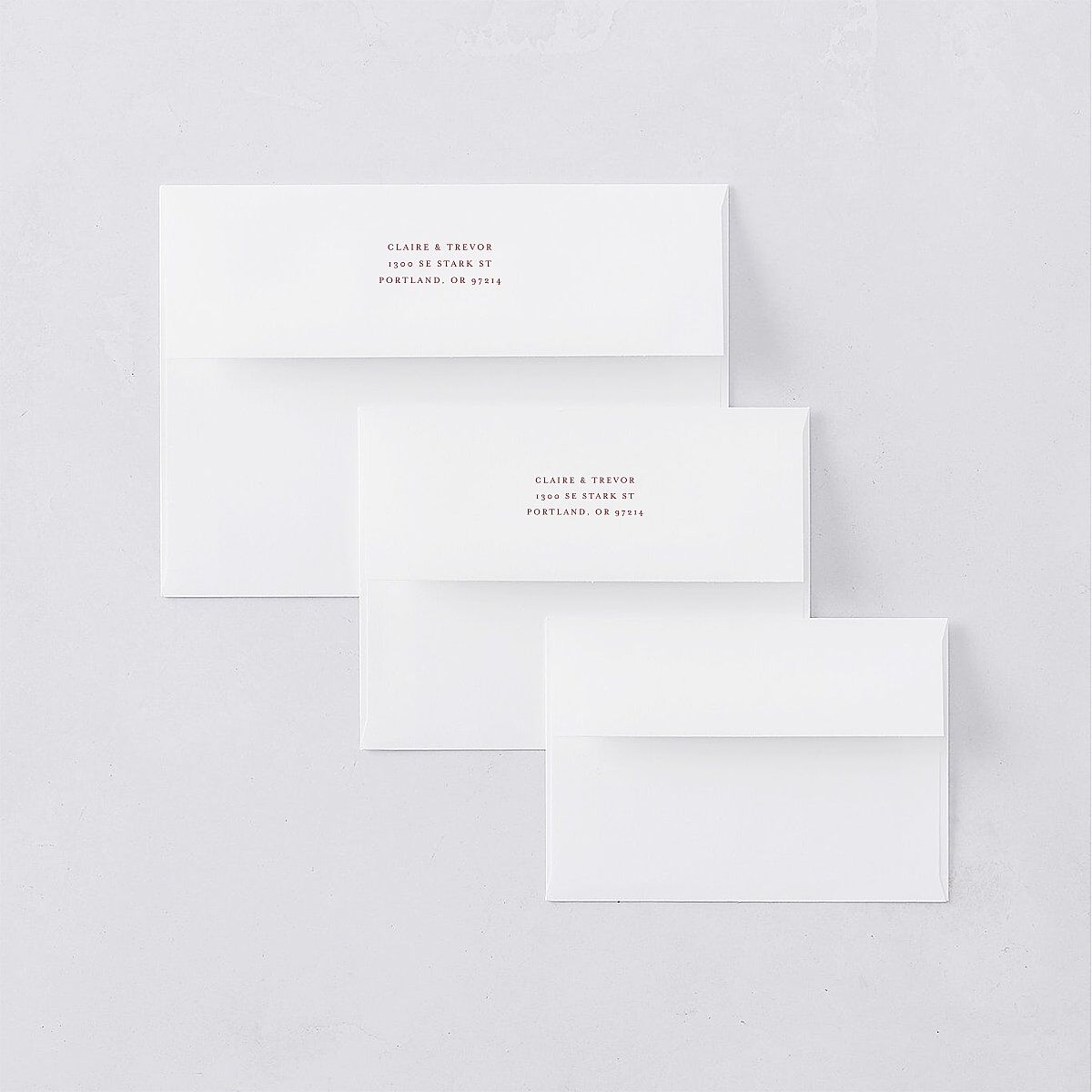 Elegant Lighthouse Response Card Envelopes White Maroon Return Address Signature Standard