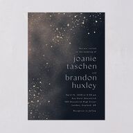 Shimmer Dust Wedding Invitations Gold Dark Navy Signature Blank No Standard