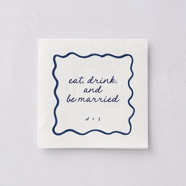 Dainty Bow Cocktail Napkins Navy Napkin Uncoined
