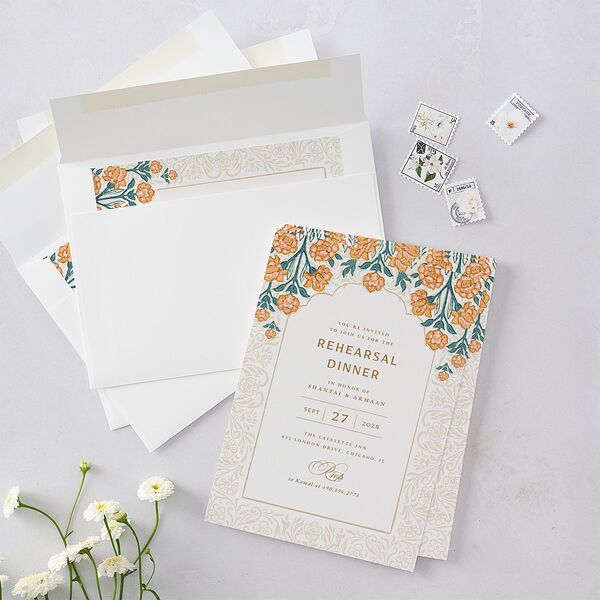 Botanical Blooms Rehearsal Dinner Invitations Daffodil Signature Blank