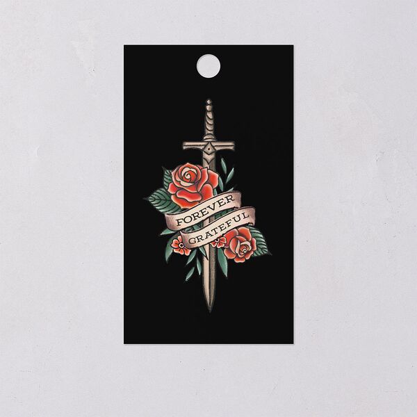 Til Death Tattoos Favor Gift Tags Midnight Signature