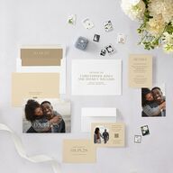 Simply Refined Photo Save the Date Cards Barely Peach Signature smooth Blank No Standard