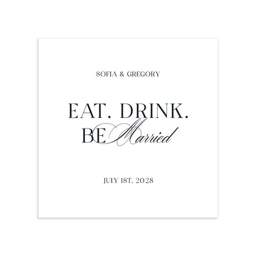 Classically Elegant Cocktail Napkins Navy Napkin Uncoined