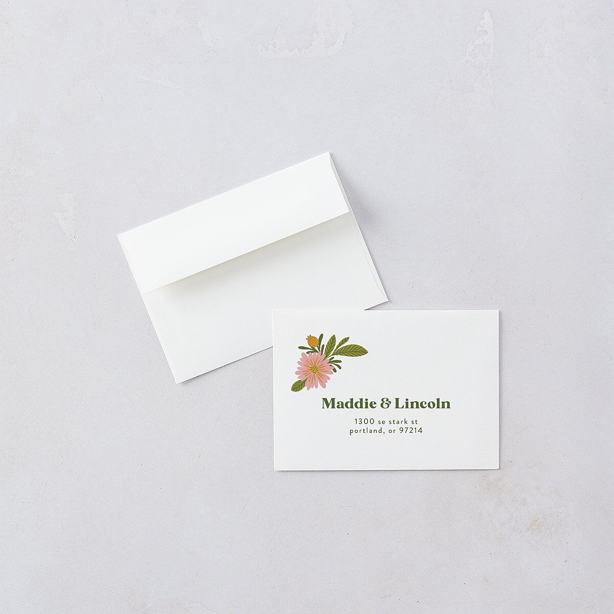 Retro Bloom Wedding Response Cards Peach Pink Signature Standard