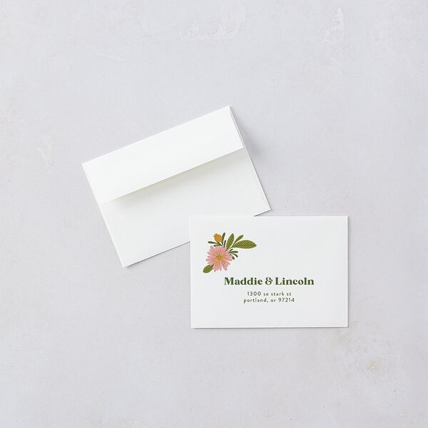 Retro Bloom Wedding Response Cards Peach Pink Signature Standard