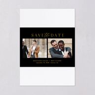 Elegant Grid Save the Date Cards Licorice Signature smooth Blank No
