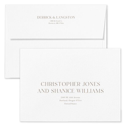 Manhattan Wedding Invitation Envelopes Terracotta Fawn Return Address Standard Signature