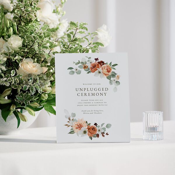 Eucalyptus Bouquet Bar Bended Tabletop Sign X-small Terracotta Standard Plastic XS Tabletop Bar
