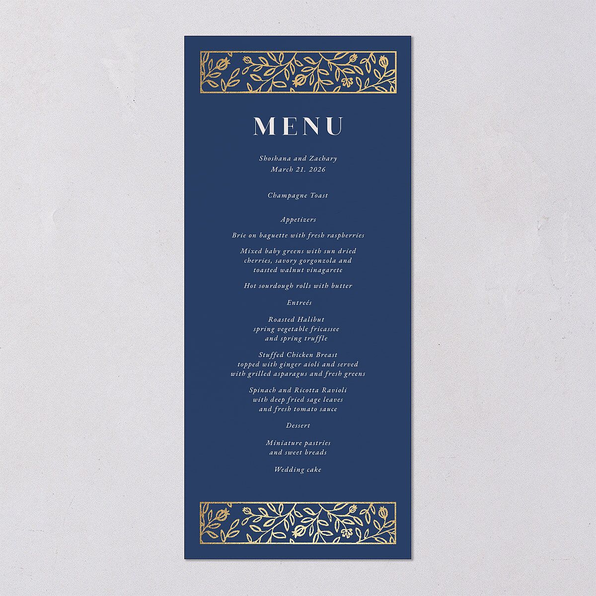 Jewish Chuppah Menus — view 5