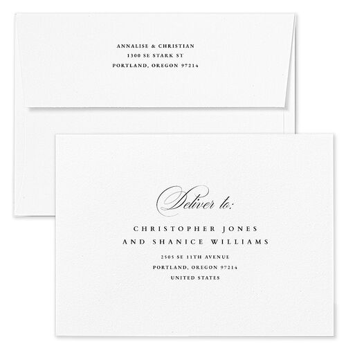 Elegant Holiday Holiday Card Envelopes Blue Moody Blue Both Recipient and Return Addresses Standard Signature