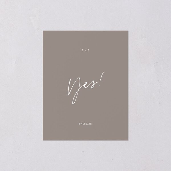 Modern Script Names Save the Date Petite Cards Shadow Gray Signature smooth Blank No Standard