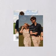 Sunny Day Modern Script Save the Date Petite Cards Pure White Signature smooth Blank Standard No