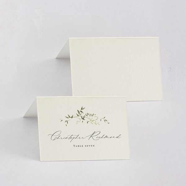 Dainty Fairytale Greenery Place Cards Hunter Green Signature