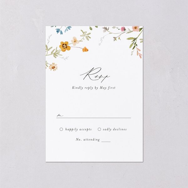 Dainty Wildflowers Wedding Response Cards Sunflower Signature Standard