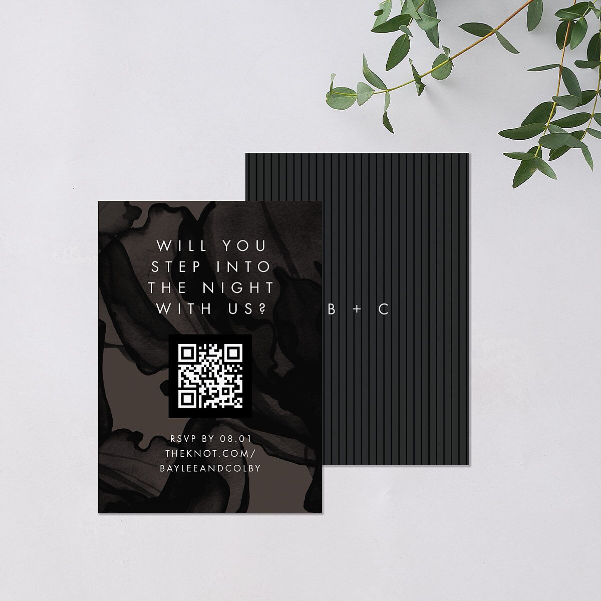 Moody Romantic Lace Floral QR Code RSVP Cards Red Clay Signature Standard
