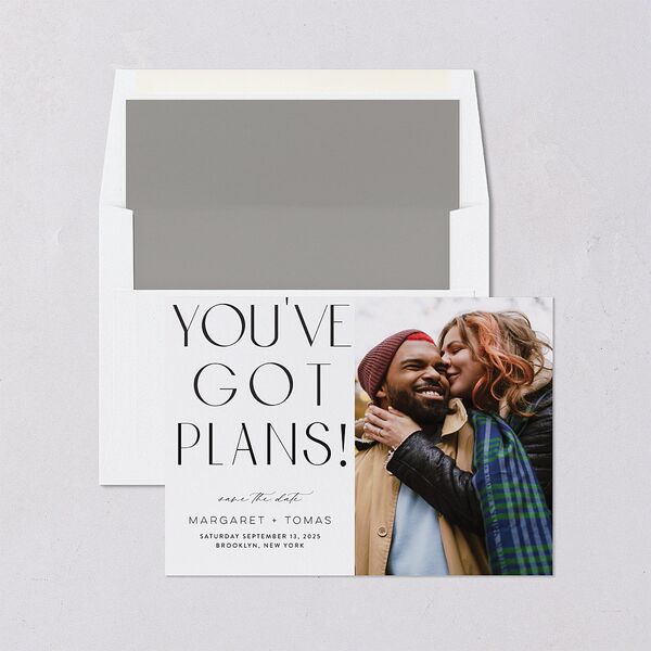 Real Talk Save The Date Cards Cotton Signature smooth Blank No Standard