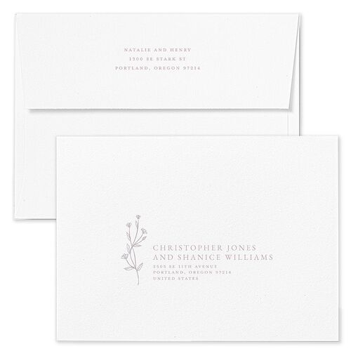 Natural Monogram Rehearsal Dinner Invitation Envelopes Blue Boysenberry Both Recipient and Return Addresses Signature Standard