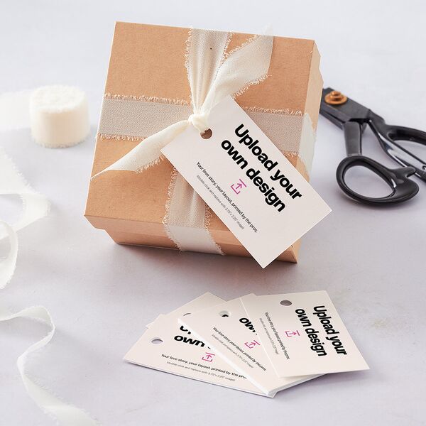 Upload Your Own Design Landscape Gift Tags Pure White Signature