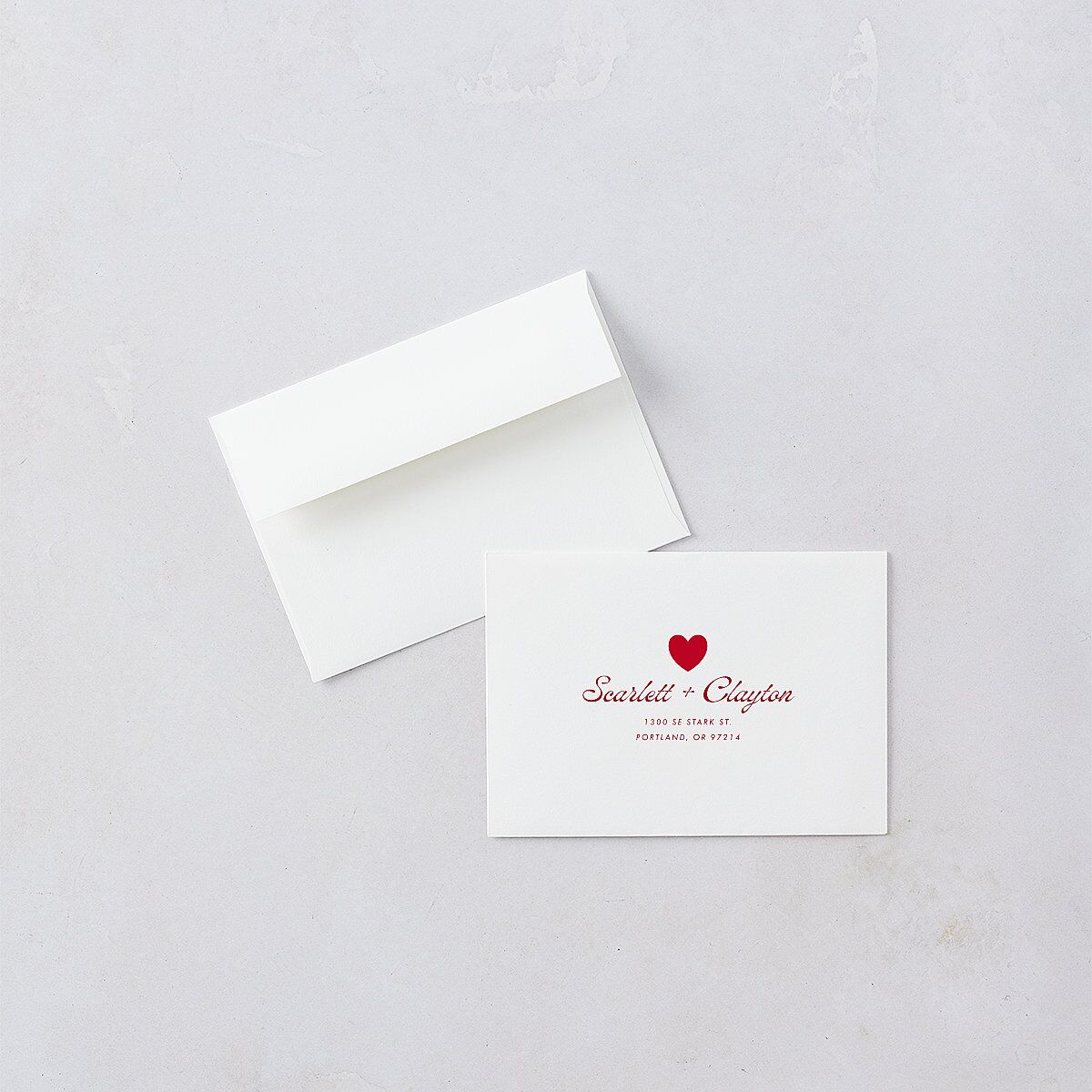 Modern Retro Hearts Wedding Response Cards Ruby Signature Standard
