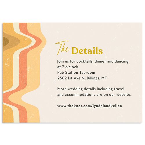 Groovy Lines Wedding Enclosure Cards Marigold Signature Standard