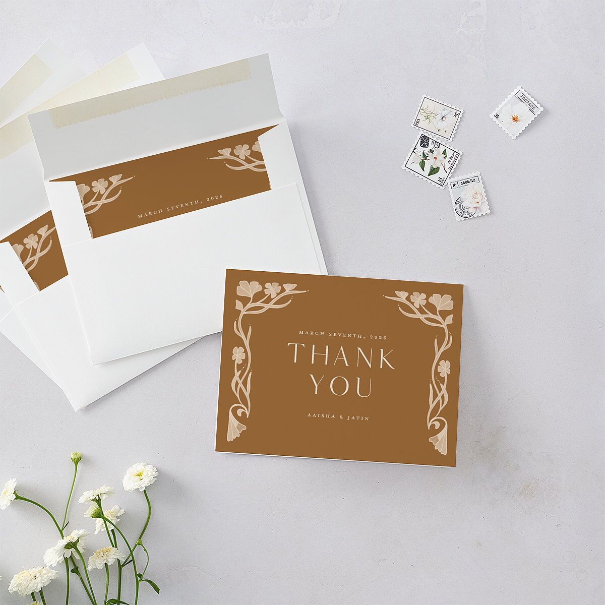 Indian Majestic Legacy Elephants Thank You Cards Saddle