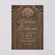 Farmhouse Lights Wedding Invitations Walnut Signature Blank No Standard