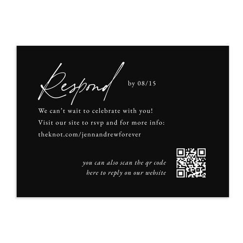 Simple Modern Photo QR QR Code RSVP Cards Midnight Signature Standard
