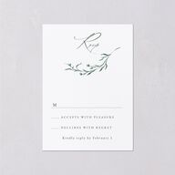 Illustrated Vines Wedding Response Cards Hunter Green Signature Standard
