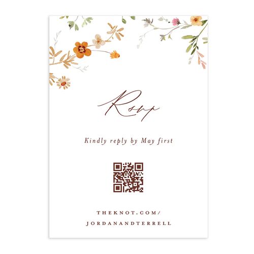 Dainty Wildflowers QR Code RSVP Cards Chestnut Signature Standard