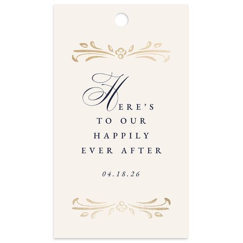 Once Upon a Time Favor Gift Tags Gold Navy Signature