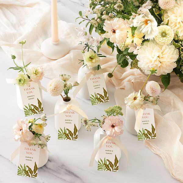 Impressionist Paradise Favor Gift Tags Salmon Signature