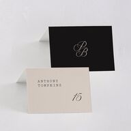 Vintage Script Place Cards Midnight Signature
