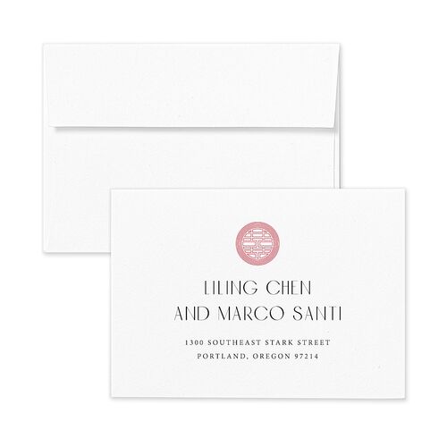 Lucky Circle Wedding Response Card Standard Envelopes White Standard True Red Return Address Signature