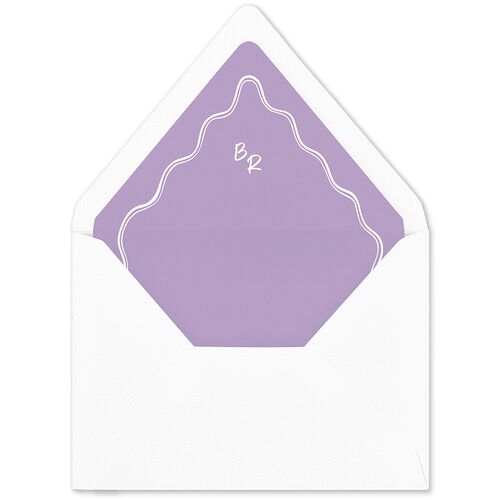 Modern Hand Drawn Wavy Frame Euro Envelope Liners French Violet Luxe