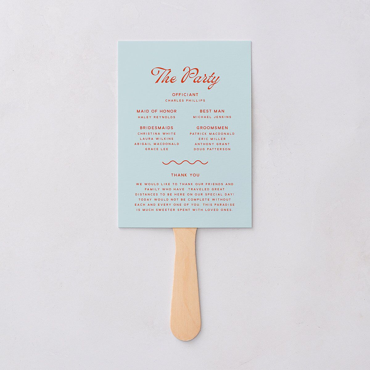Cabana Stripes Fan Programs Pastel Blue Signature Standard