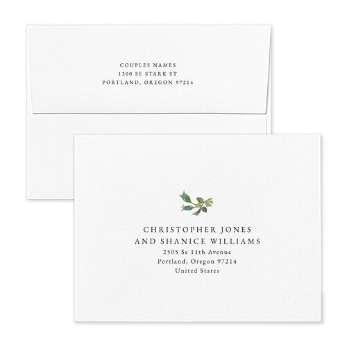 Minimal Floral Save the Date Magnet Envelopes Terracotta Standard Ocean Recipient Address Signature