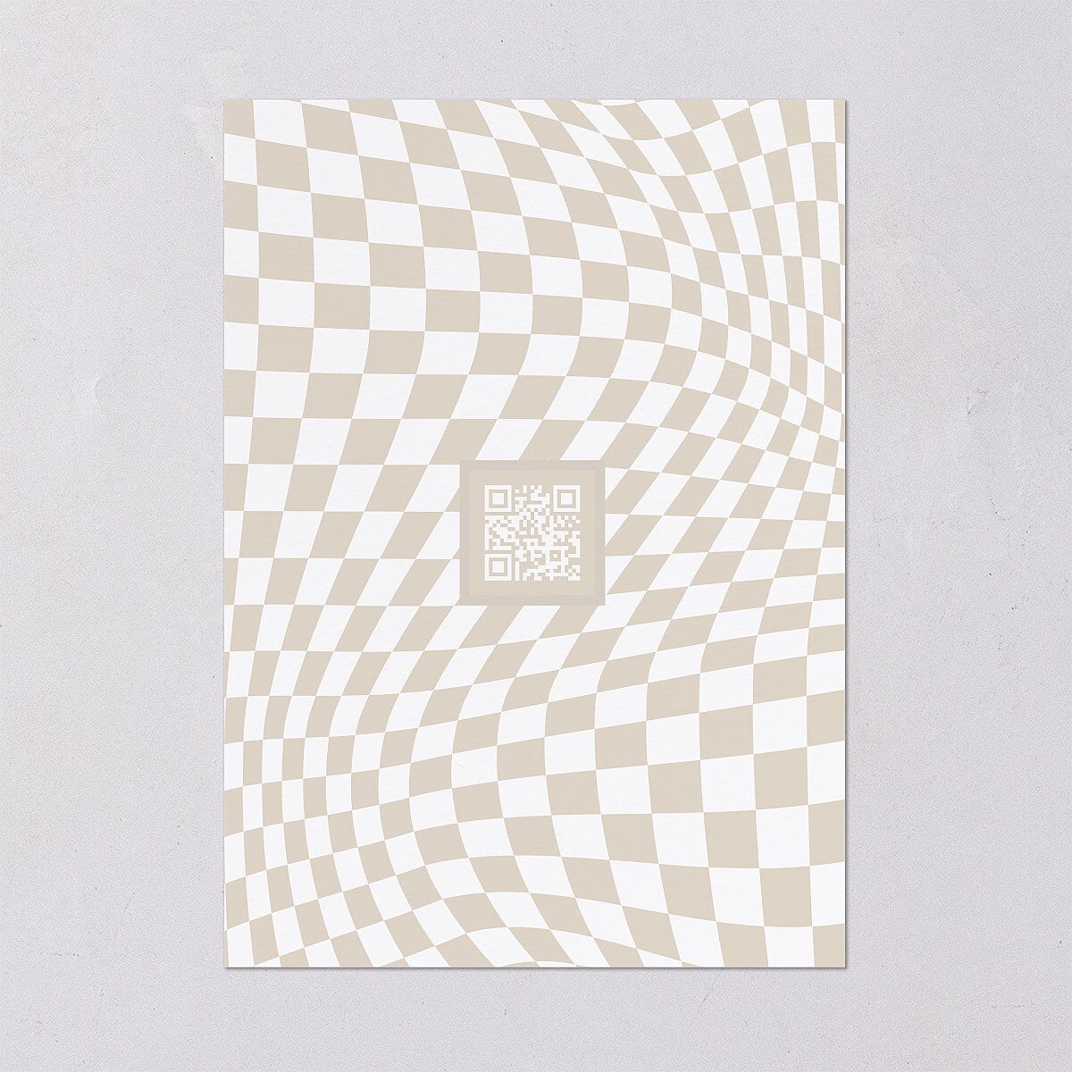 Checked Save the Date Cards Taupe Signature smooth Blank No Standard