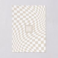 Checked Save the Date Cards Taupe Signature smooth Blank No Standard