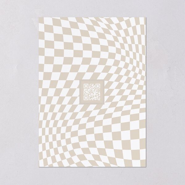 Checked Save the Date Cards Taupe Signature smooth Blank No Standard