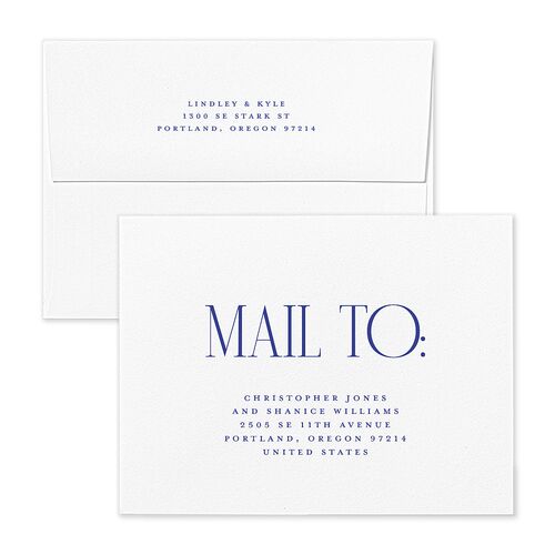Display Date Save the Date Magnet Envelopes White Sapphire Both Recipient and Return Addresses Signature Standard