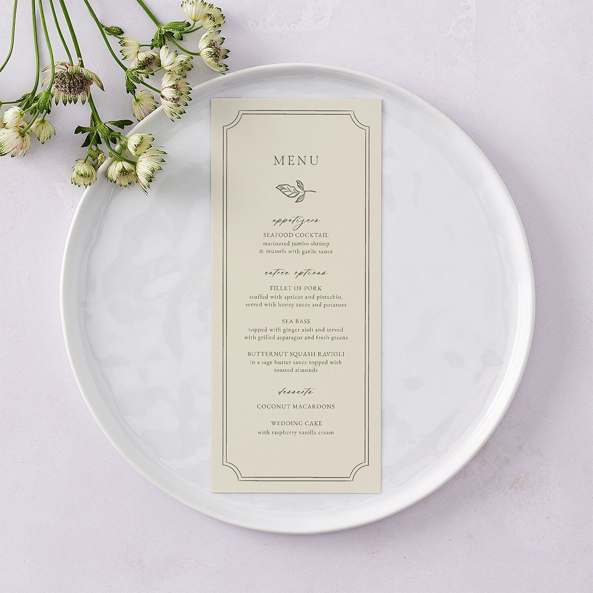 Vintage Botanical Sketch Menus Dark Camo Signature